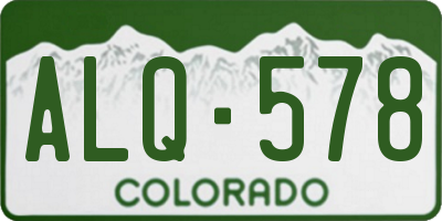 CO license plate ALQ578