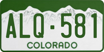 CO license plate ALQ581