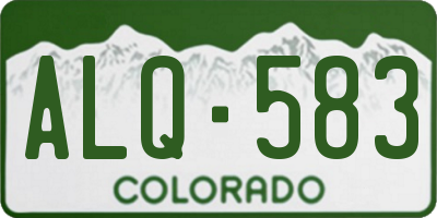 CO license plate ALQ583