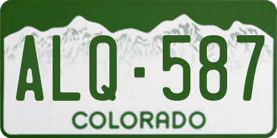 CO license plate ALQ587