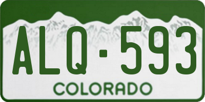 CO license plate ALQ593