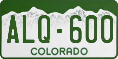 CO license plate ALQ600