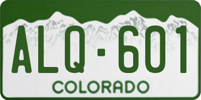 CO license plate ALQ601