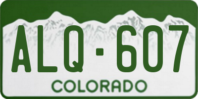 CO license plate ALQ607