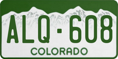 CO license plate ALQ608