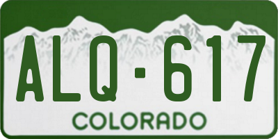 CO license plate ALQ617