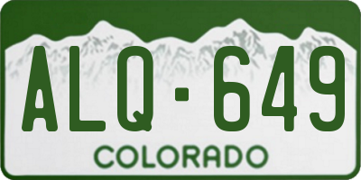CO license plate ALQ649