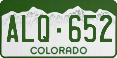 CO license plate ALQ652
