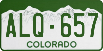 CO license plate ALQ657