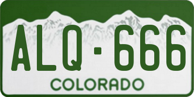 CO license plate ALQ666