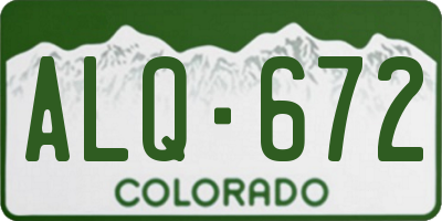 CO license plate ALQ672