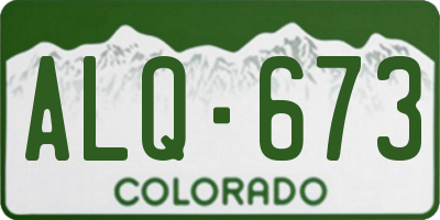 CO license plate ALQ673