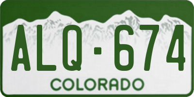 CO license plate ALQ674