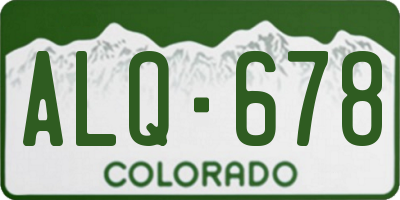 CO license plate ALQ678