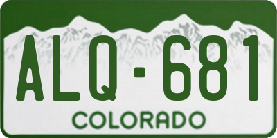 CO license plate ALQ681