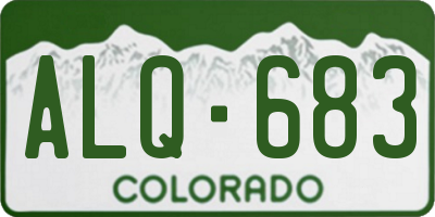 CO license plate ALQ683