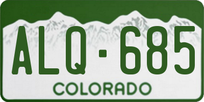 CO license plate ALQ685