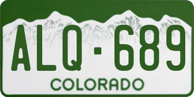 CO license plate ALQ689
