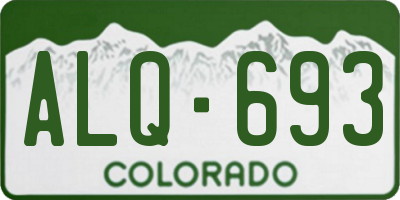 CO license plate ALQ693
