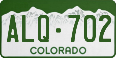 CO license plate ALQ702