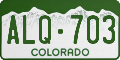 CO license plate ALQ703