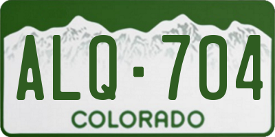 CO license plate ALQ704