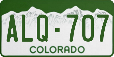 CO license plate ALQ707