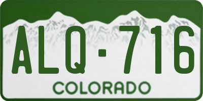 CO license plate ALQ716