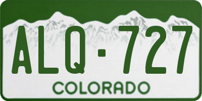 CO license plate ALQ727