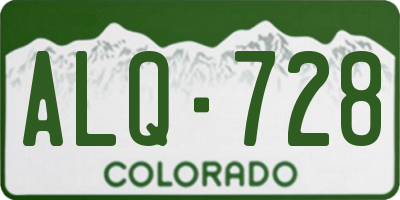 CO license plate ALQ728