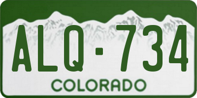 CO license plate ALQ734