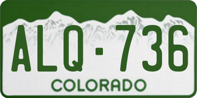 CO license plate ALQ736