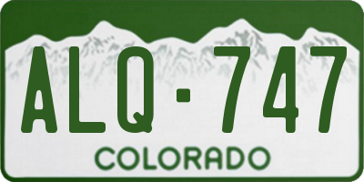 CO license plate ALQ747