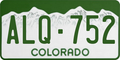 CO license plate ALQ752