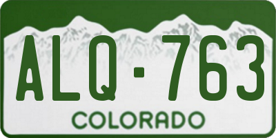 CO license plate ALQ763