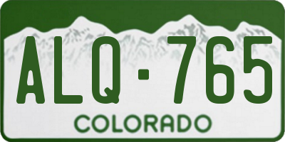 CO license plate ALQ765