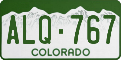 CO license plate ALQ767