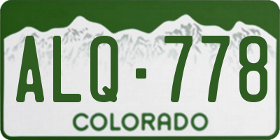 CO license plate ALQ778