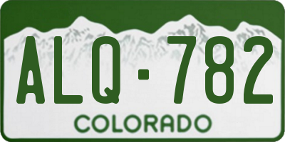 CO license plate ALQ782