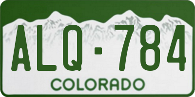 CO license plate ALQ784
