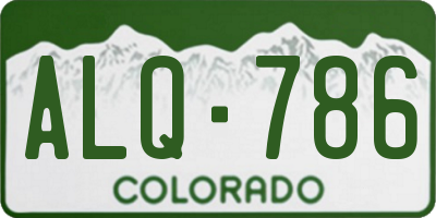 CO license plate ALQ786