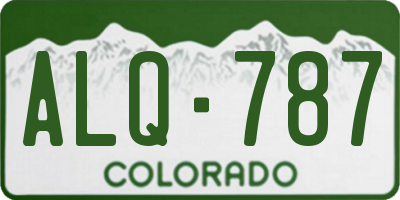 CO license plate ALQ787