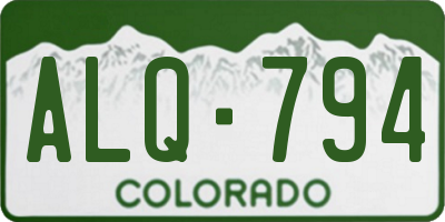 CO license plate ALQ794