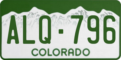 CO license plate ALQ796