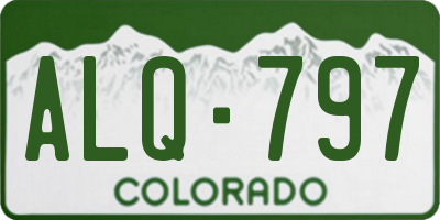 CO license plate ALQ797