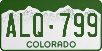 CO license plate ALQ799
