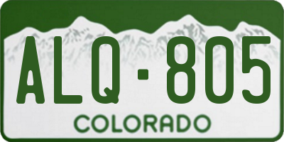 CO license plate ALQ805