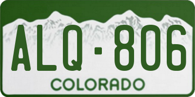 CO license plate ALQ806