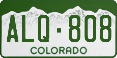 CO license plate ALQ808