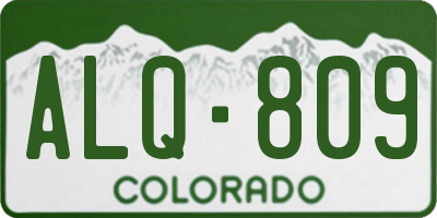 CO license plate ALQ809